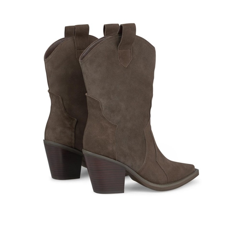 Bottines Alma En Pena Cowboy Cuir Boot Beige Femme | ASP-29940592